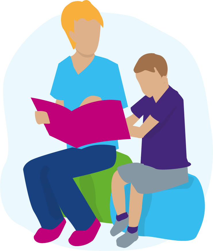 Reading together illustration